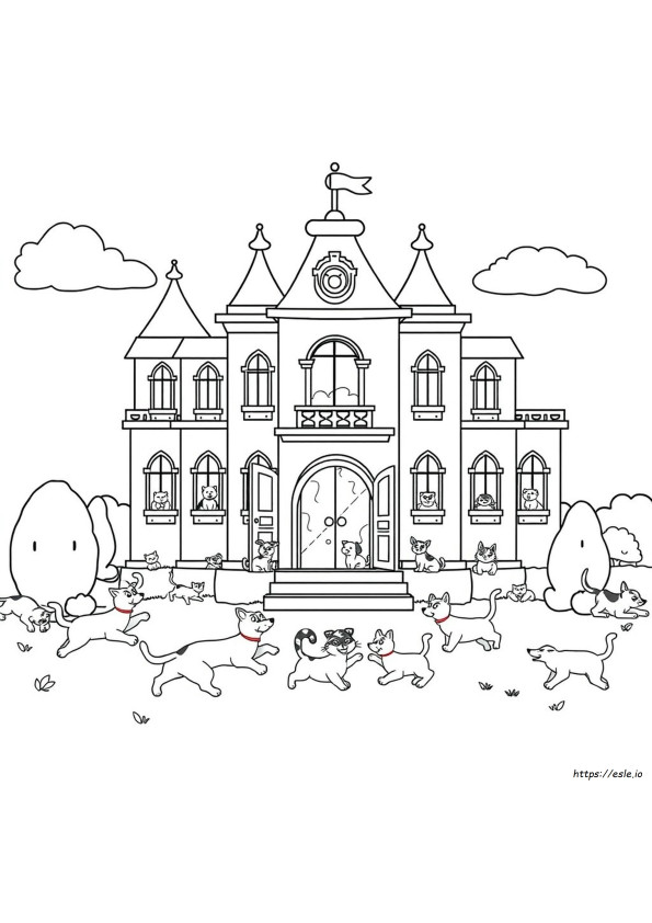 Palace Pets Värityskuvat Tulostettava