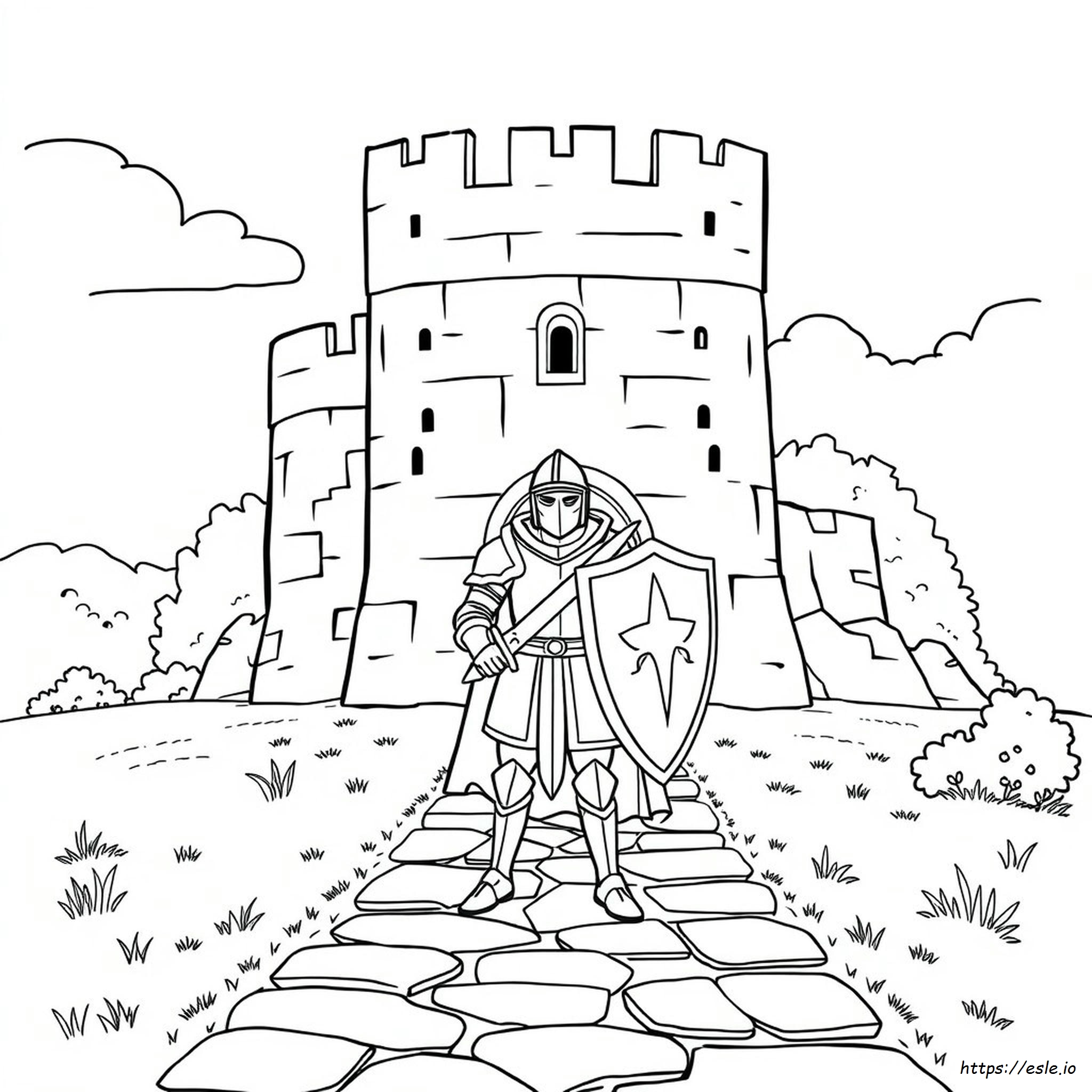 Easy Knight Coloring Pages