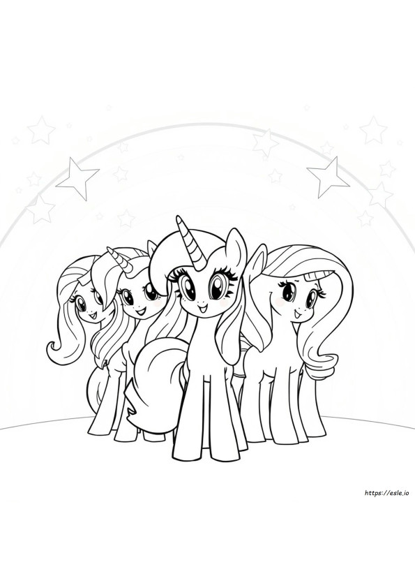 Twilight Sparkle Dan Teman-Teman Gambar Mewarnai
