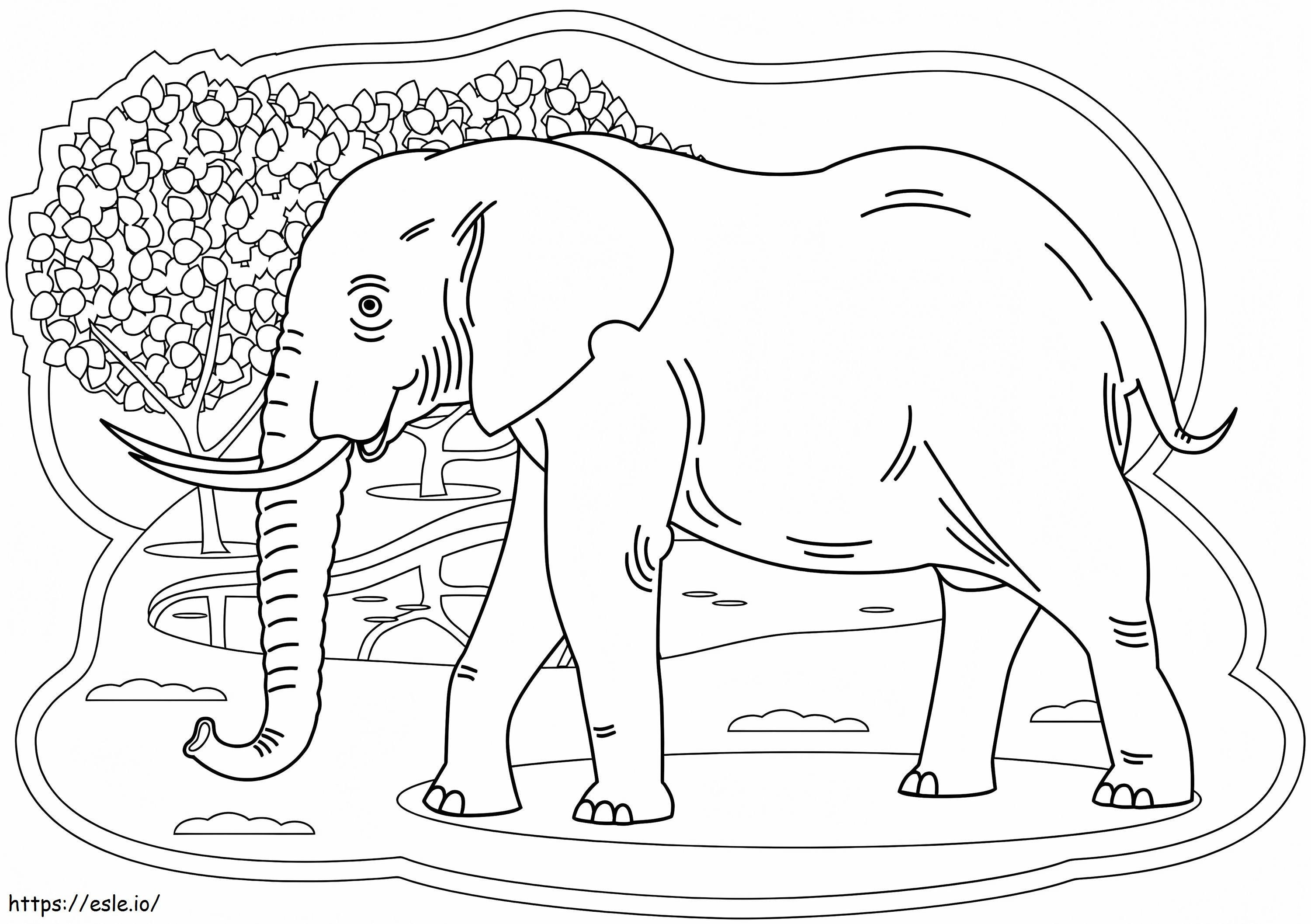 Free Elephant coloring page