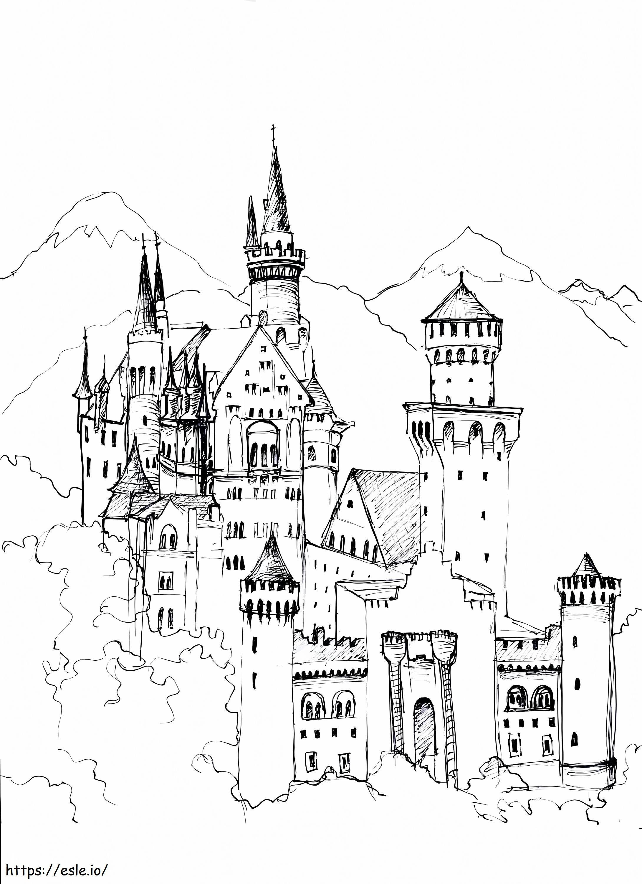 Castello di disegno da colorare