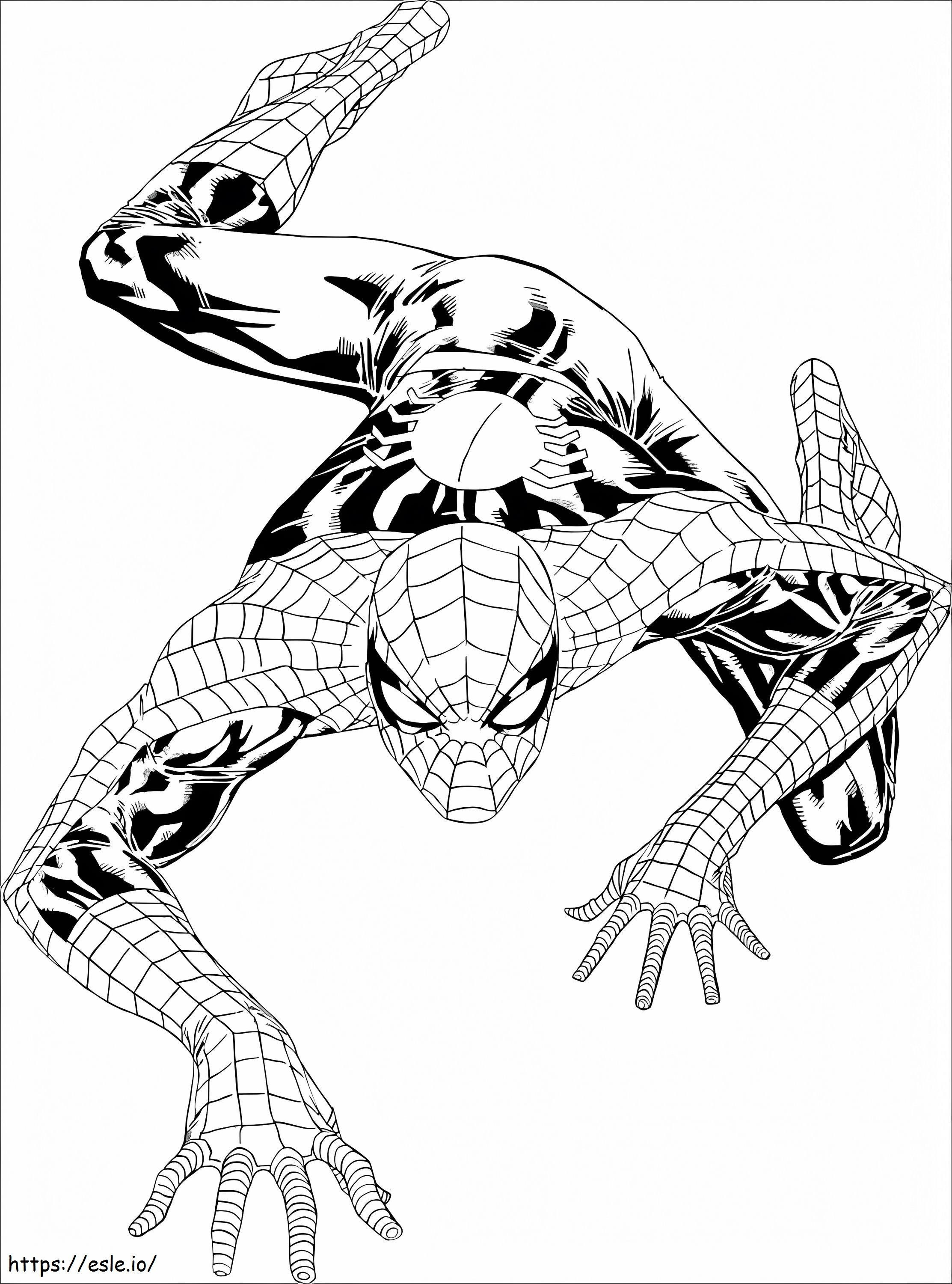 Niedlicher Spider-Man beim Klettern ausmalbilder