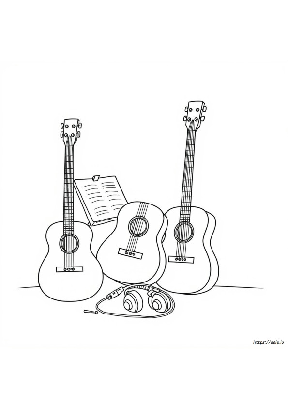 Simple Guitar Coloring Page
