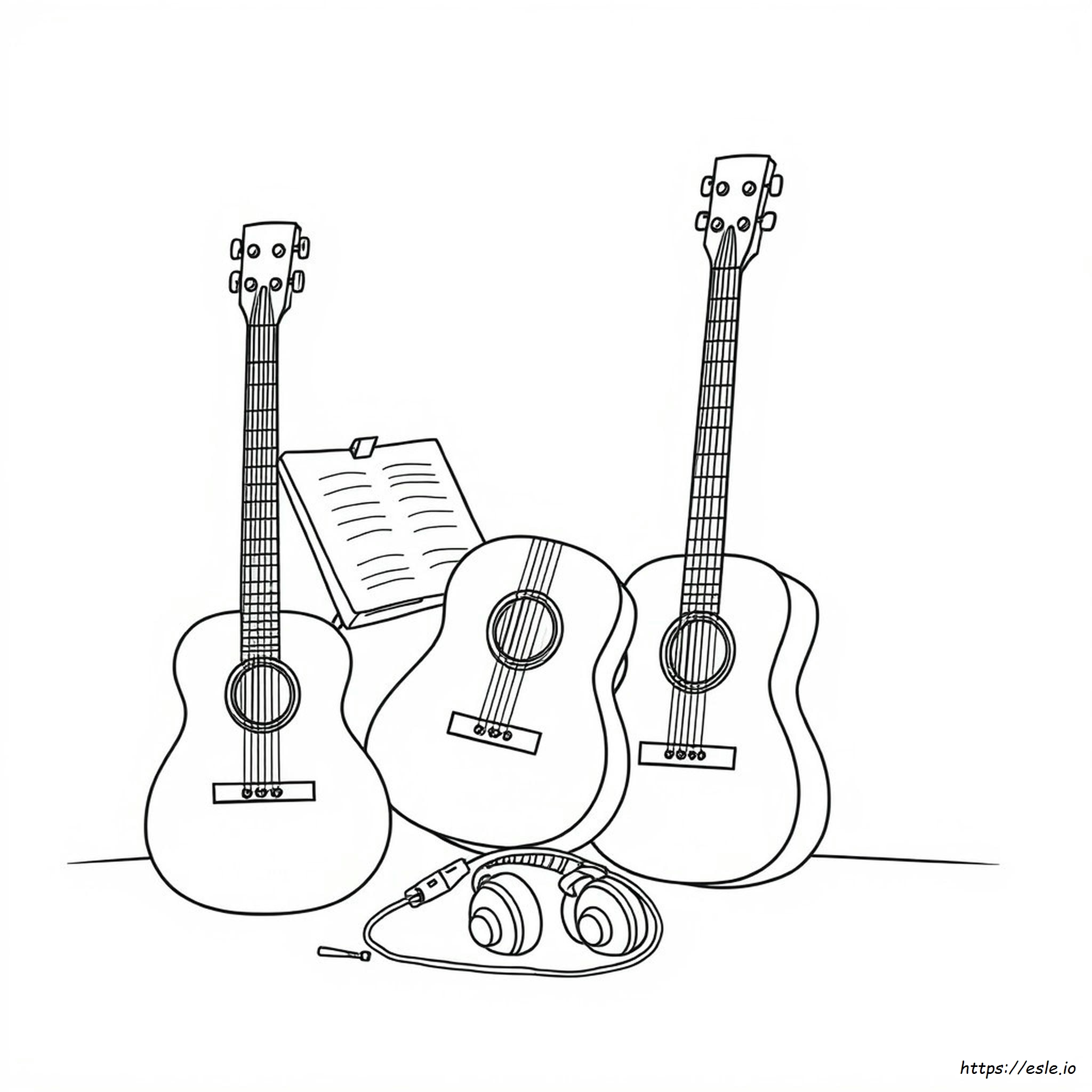Simple Guitar Coloring Page