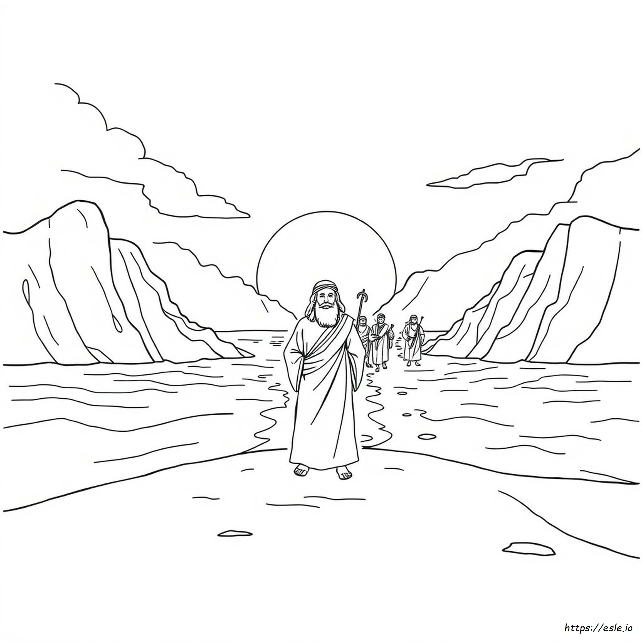 Moses Red Sea Coloring Page