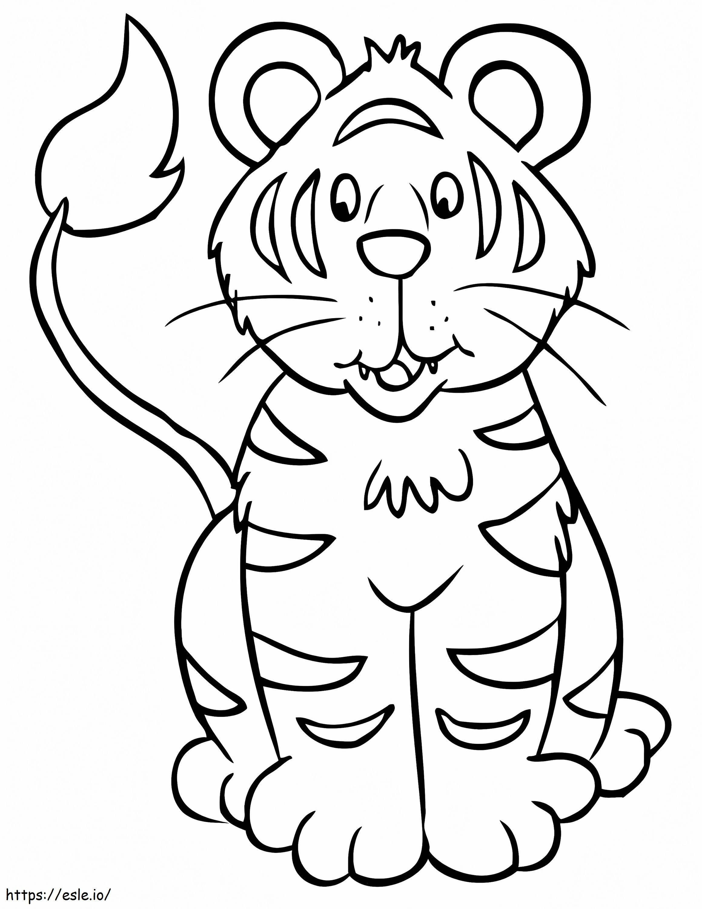 Un tigru din desene animate de colorat