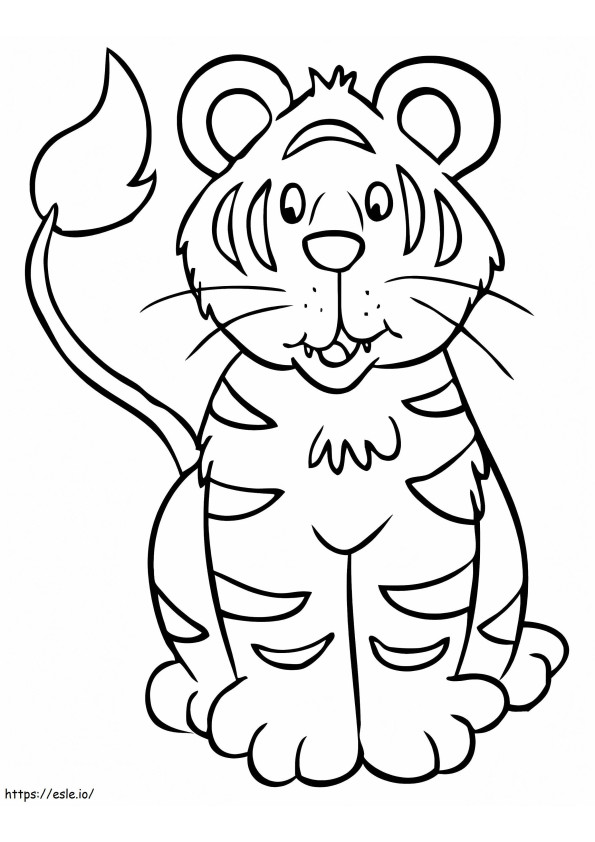 Un tigru din desene animate de colorat