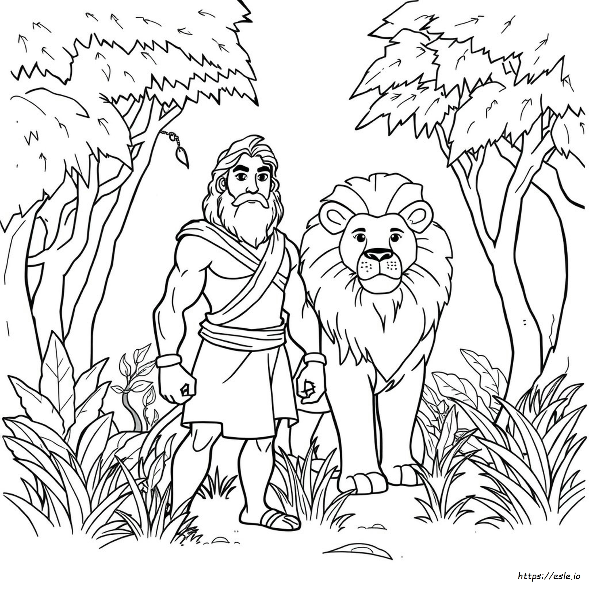 Sansone E Il Leone Da Colorare