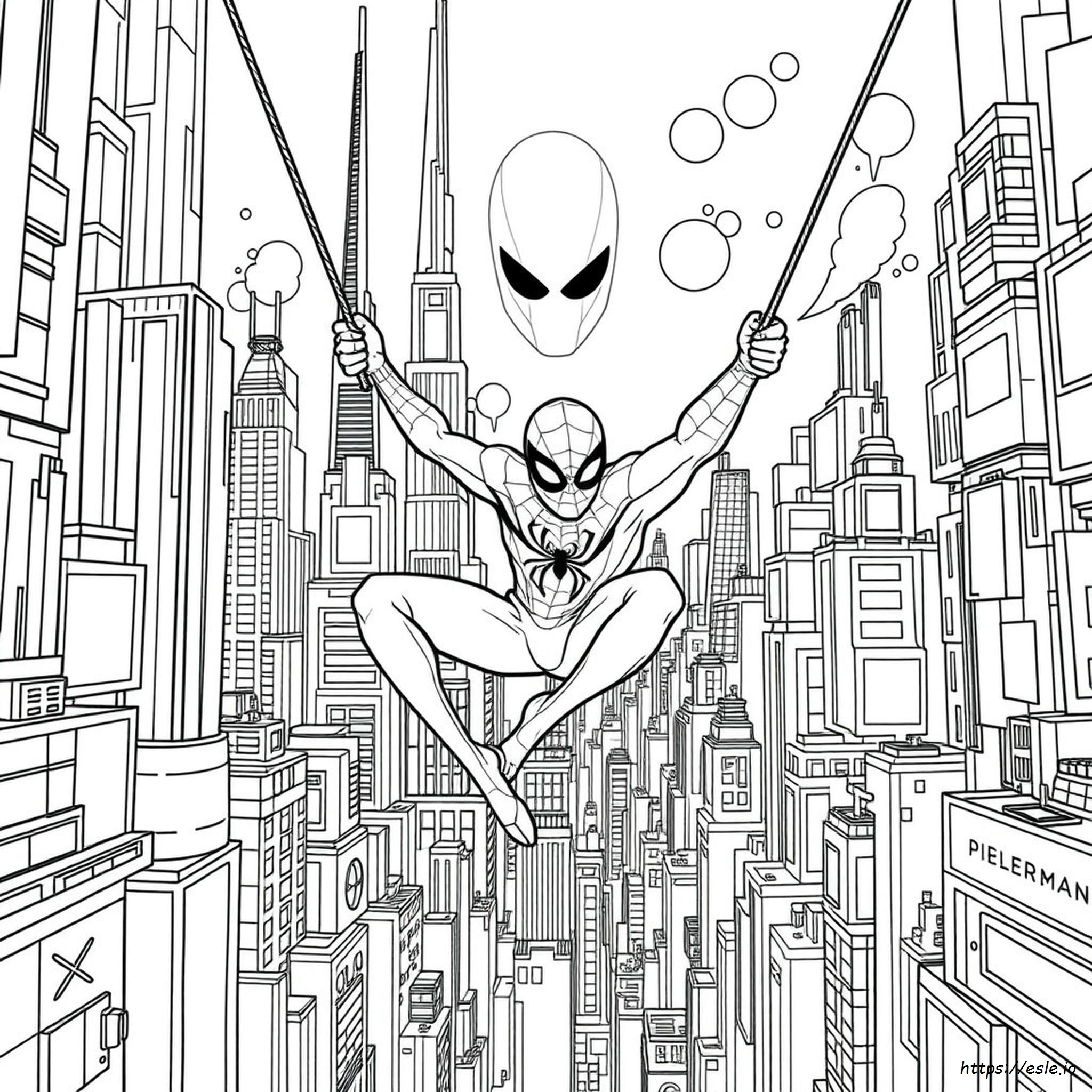 Spider Man Into The Spider Verse Coloring Page