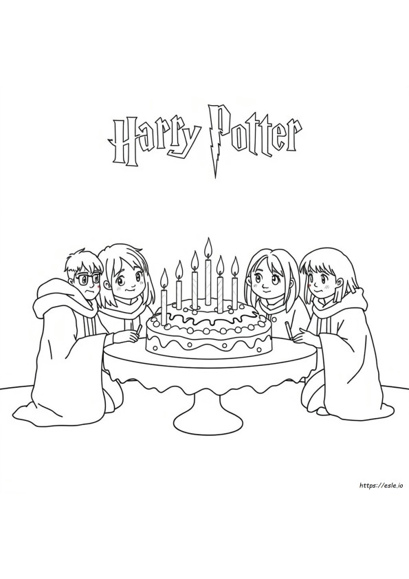 Harry Potter Halaman Mewarnai Ulang Tahun