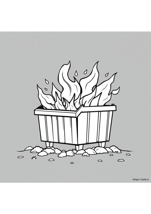 Dumpster Fire Coloring Page