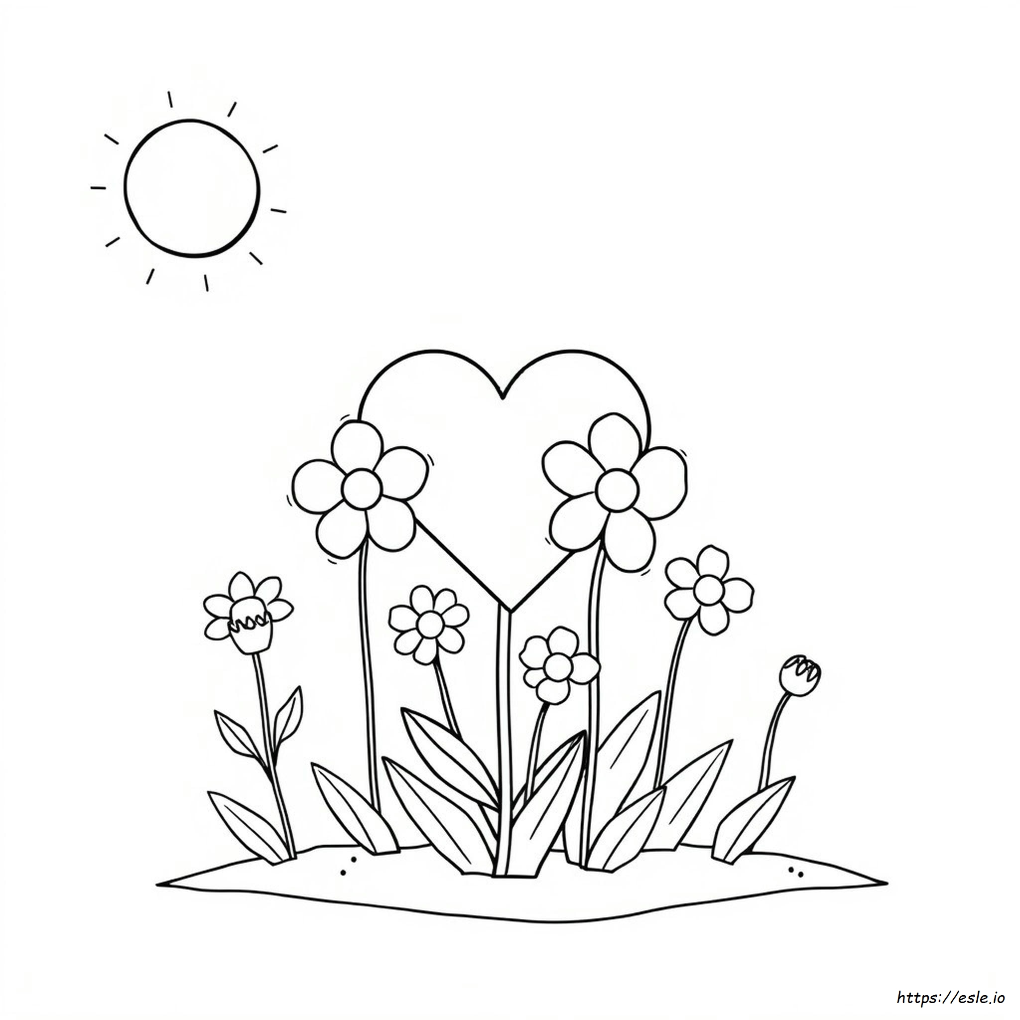 Fiori A Cuore Facili Da Colorare