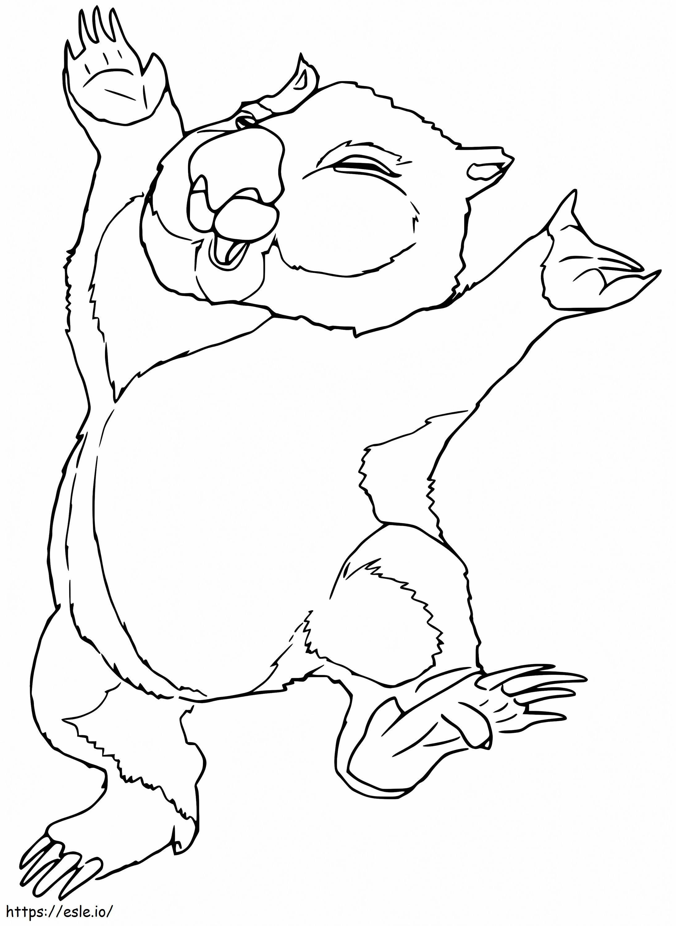 Kreskówka Szczęśliwy Wombat kolorowanka