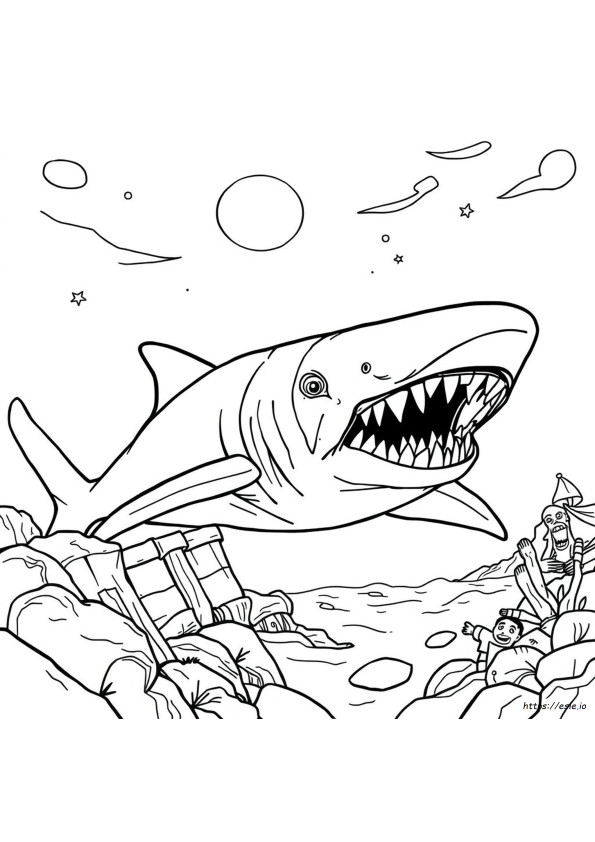 Temible Megalodón Para Colorear