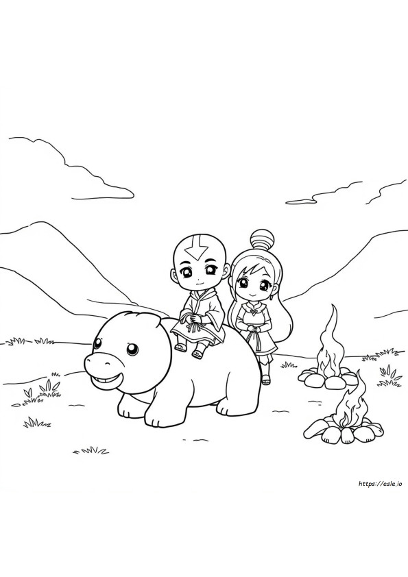 Chibi Avatar The Last Airbender Kleurplaten