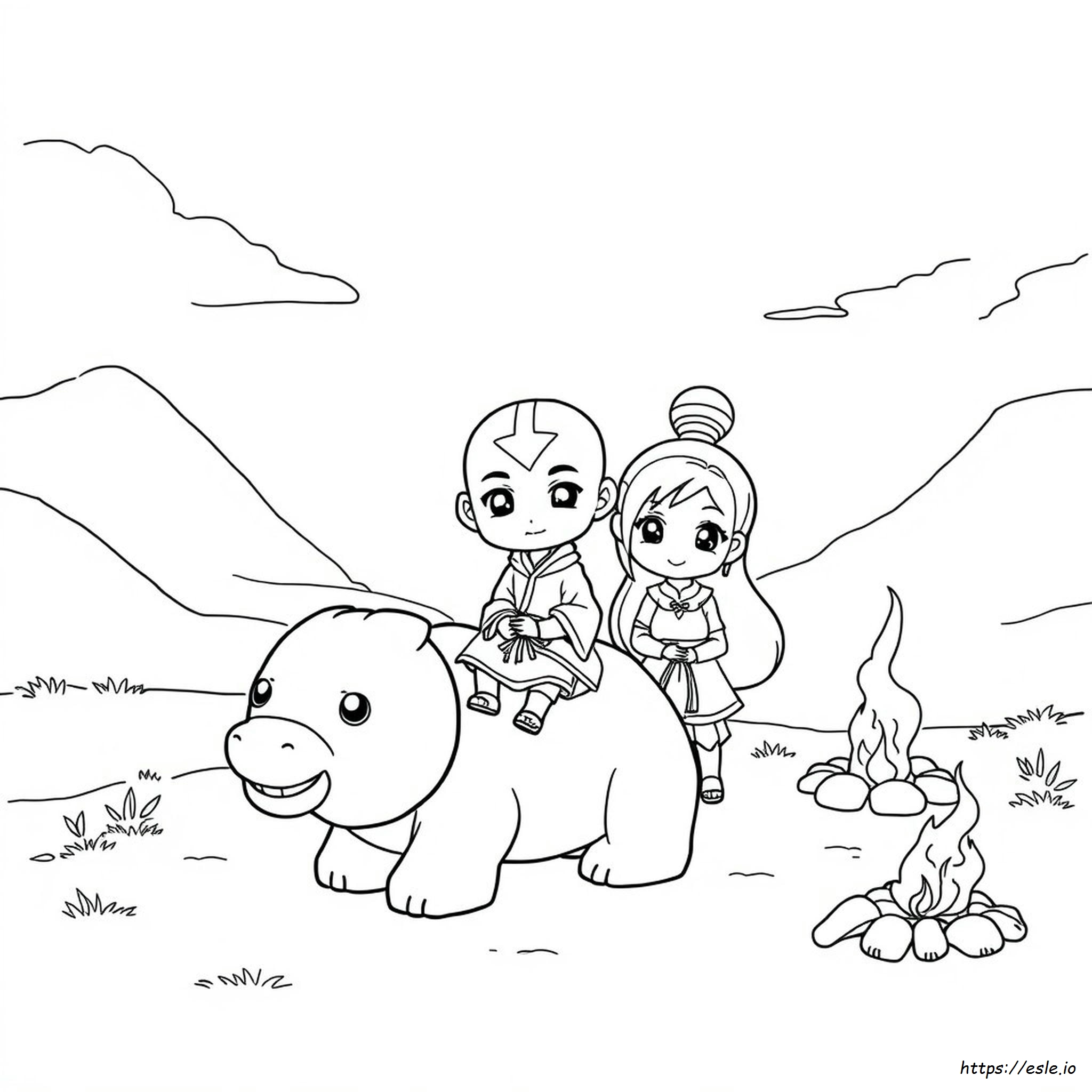 Chibi Avatar The Last Airbender Coloring Pages