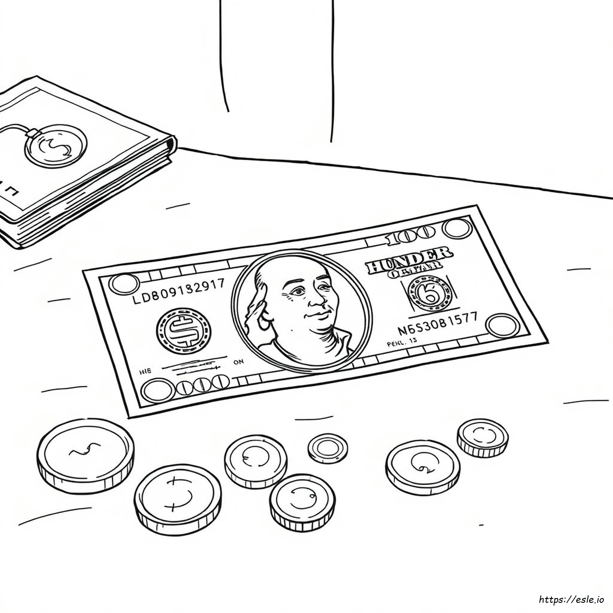 Hundred Dollar Bill Coloring Page