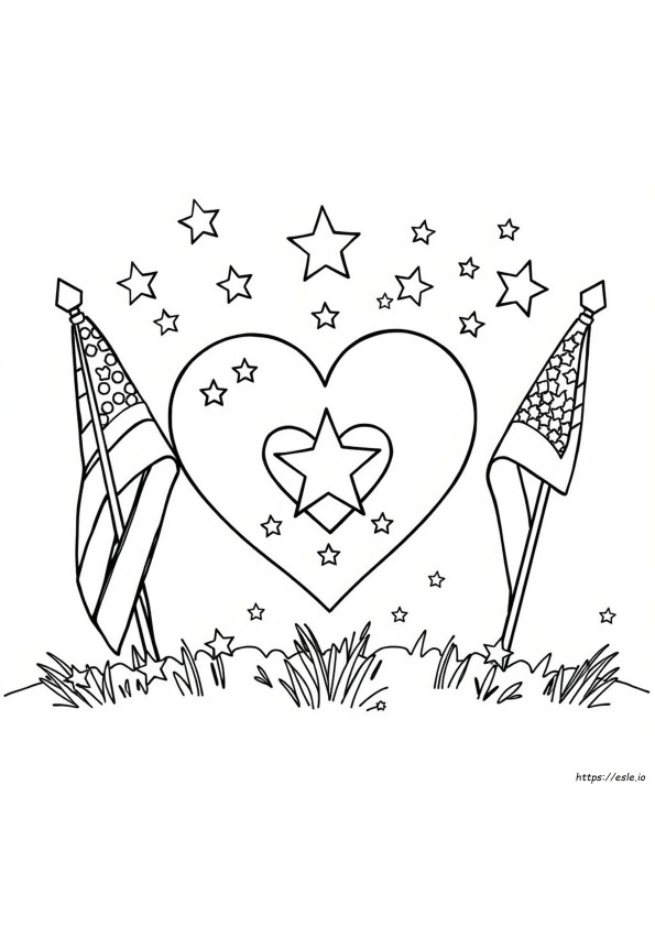 Cuore Patriottico Da Colorare