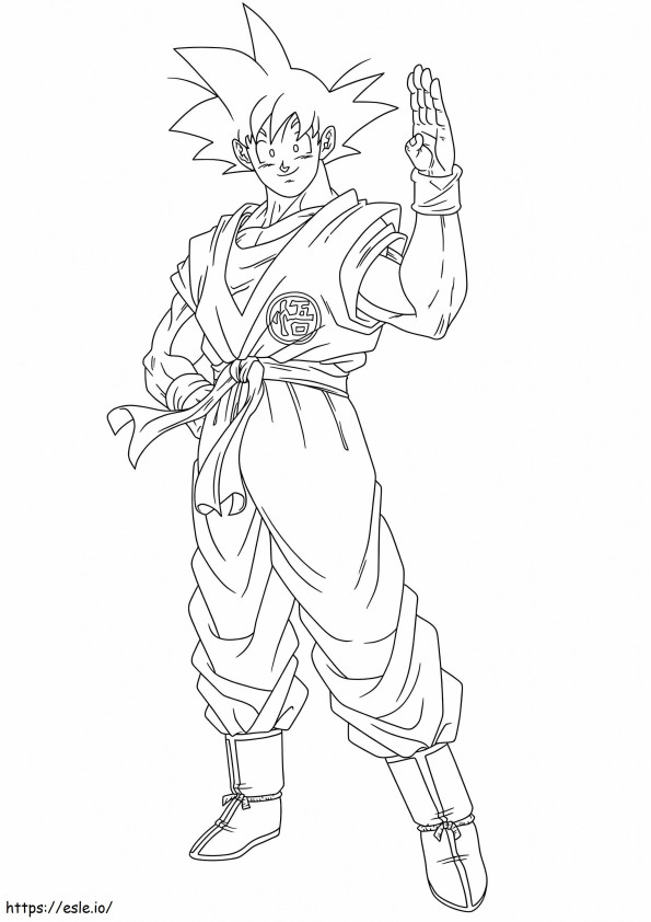 Coloriage Son Goku souriant à imprimer dessin