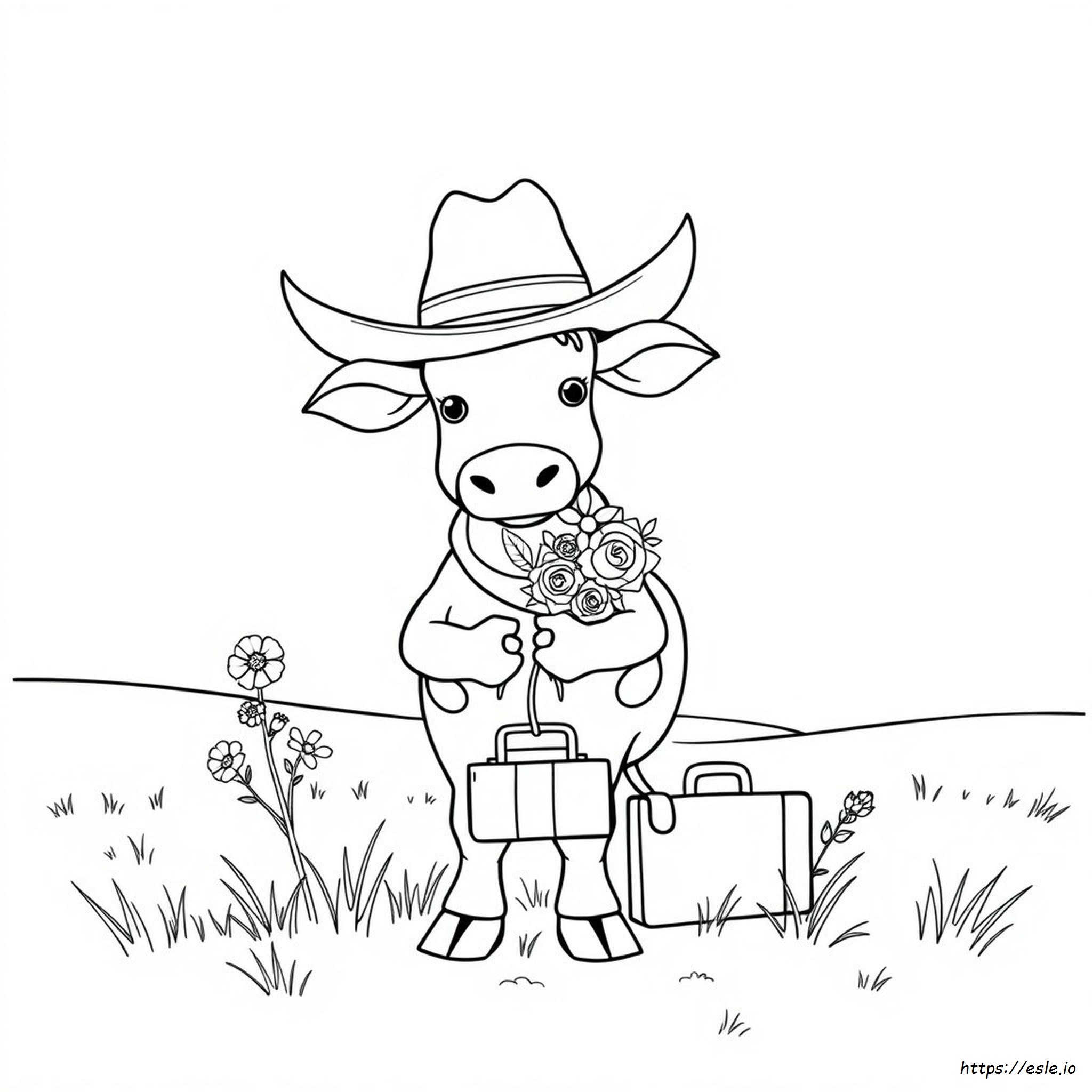 Pagini De Colorat Preppy Cu Pălărie De Cowboy