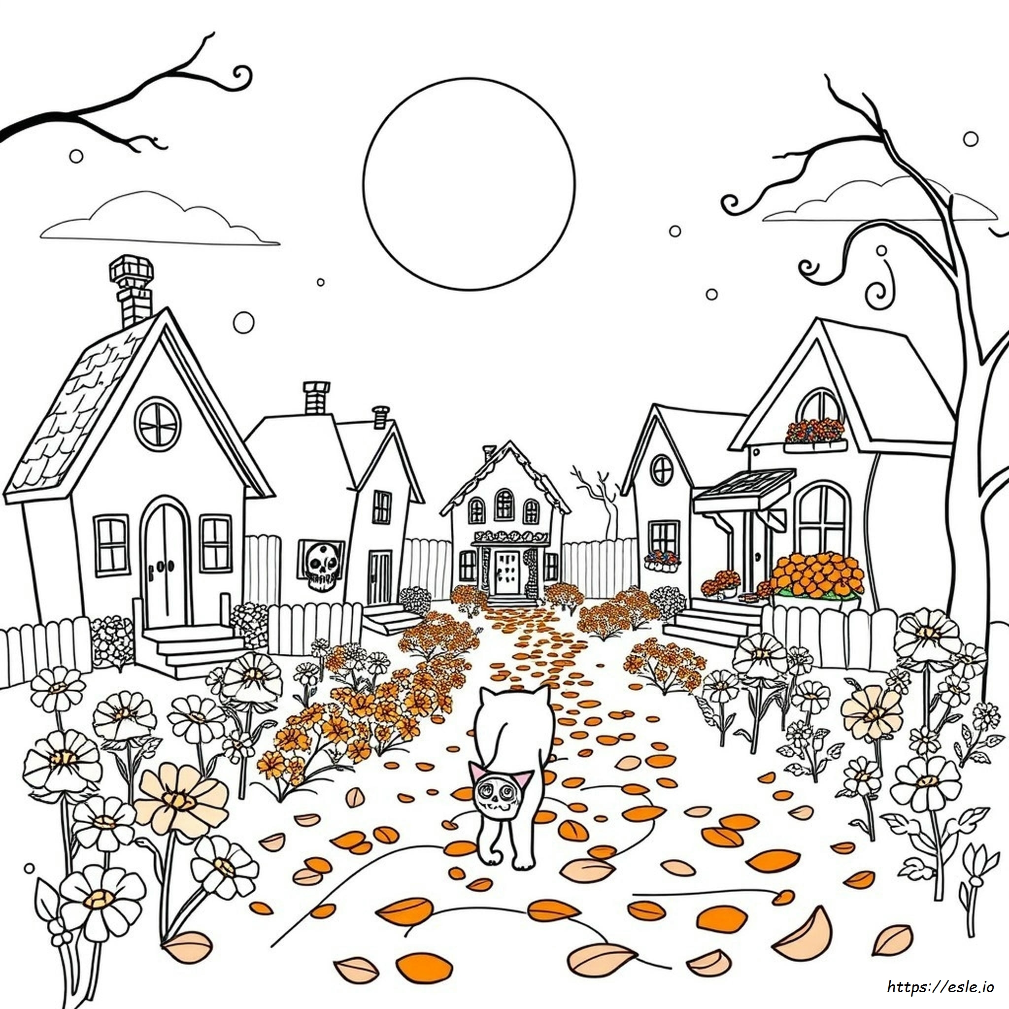 Día De Muertos De Halloween Para Colorear