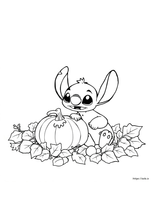 Gambar Mewarnai Labu Stitch