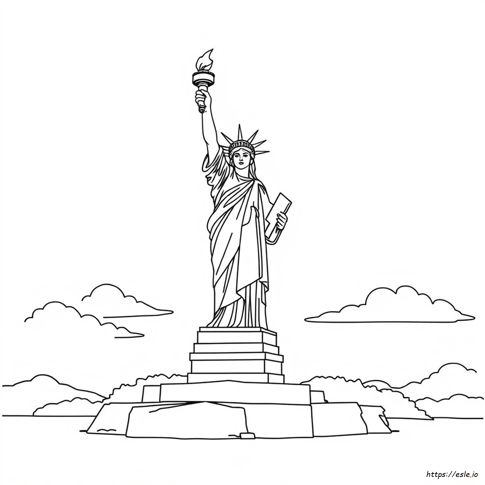 Dibujo De La Estatua De La Libertad Para Colorear Para Niños
