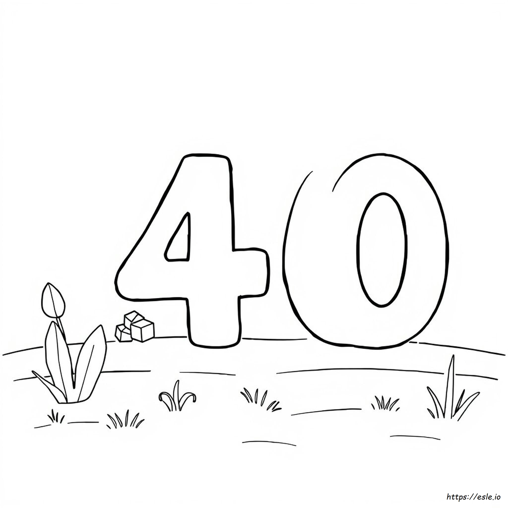 N mero 40 Para Colorear ESLE