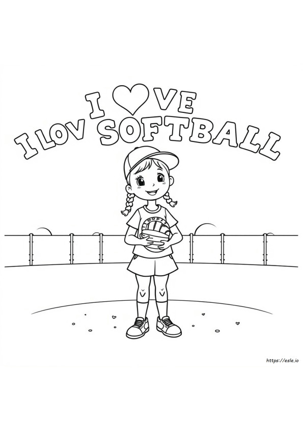 Disegni Da Colorare Amo Il Softball Da Stampare
