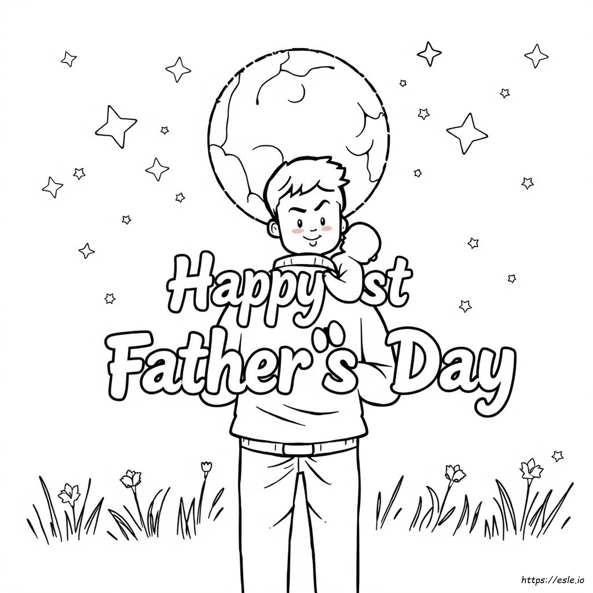 Happy Fathers Day Dark Coloring Pages Printable Free
