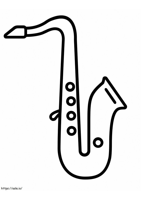 Saksofoni yksinkertainen 1 värityskuva