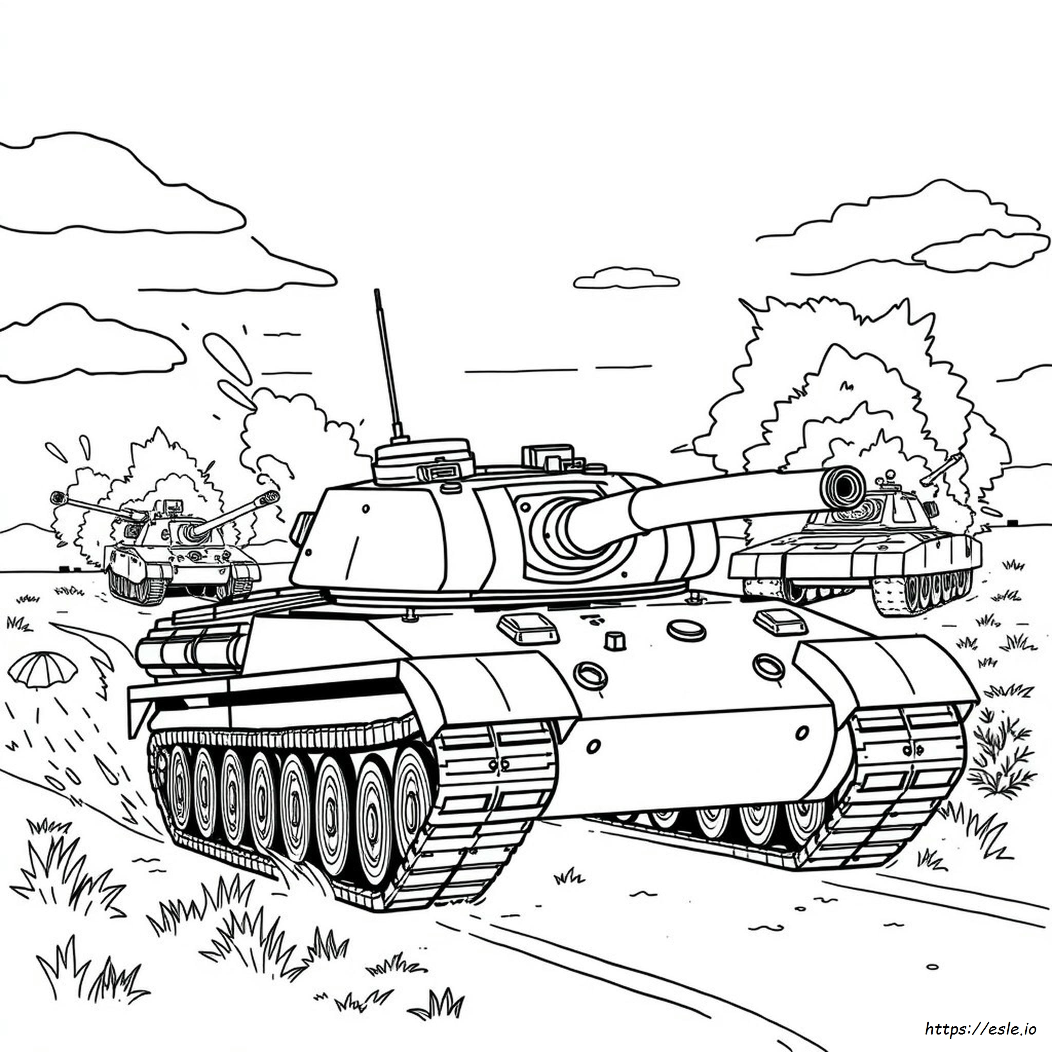 Battle Tank Tank Coloring Pages