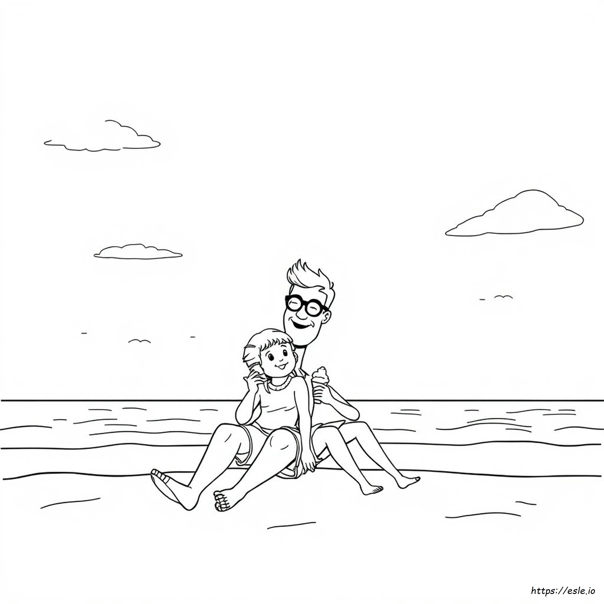 Papà E Figlia Da Colorare