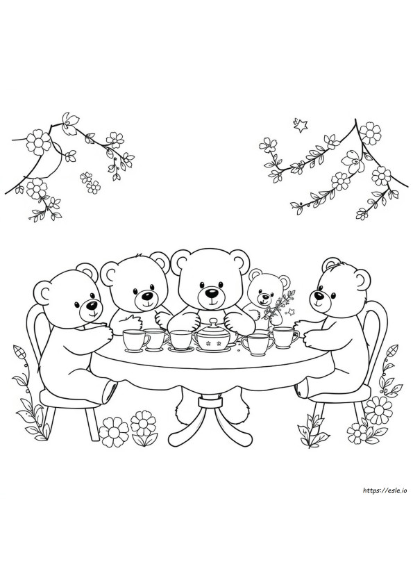 Coloriages Fête Du Thé Ours En Peluche