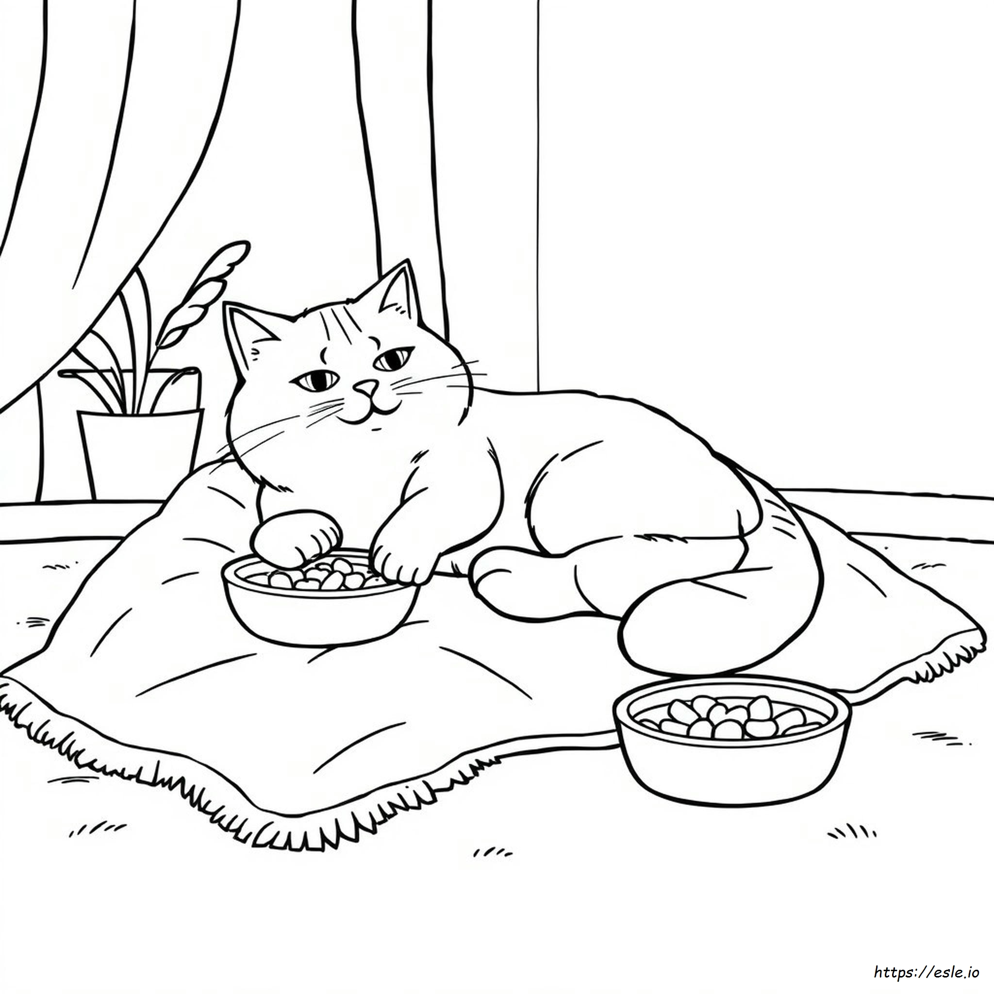 Şişman Kedi Boyama Sayfaları