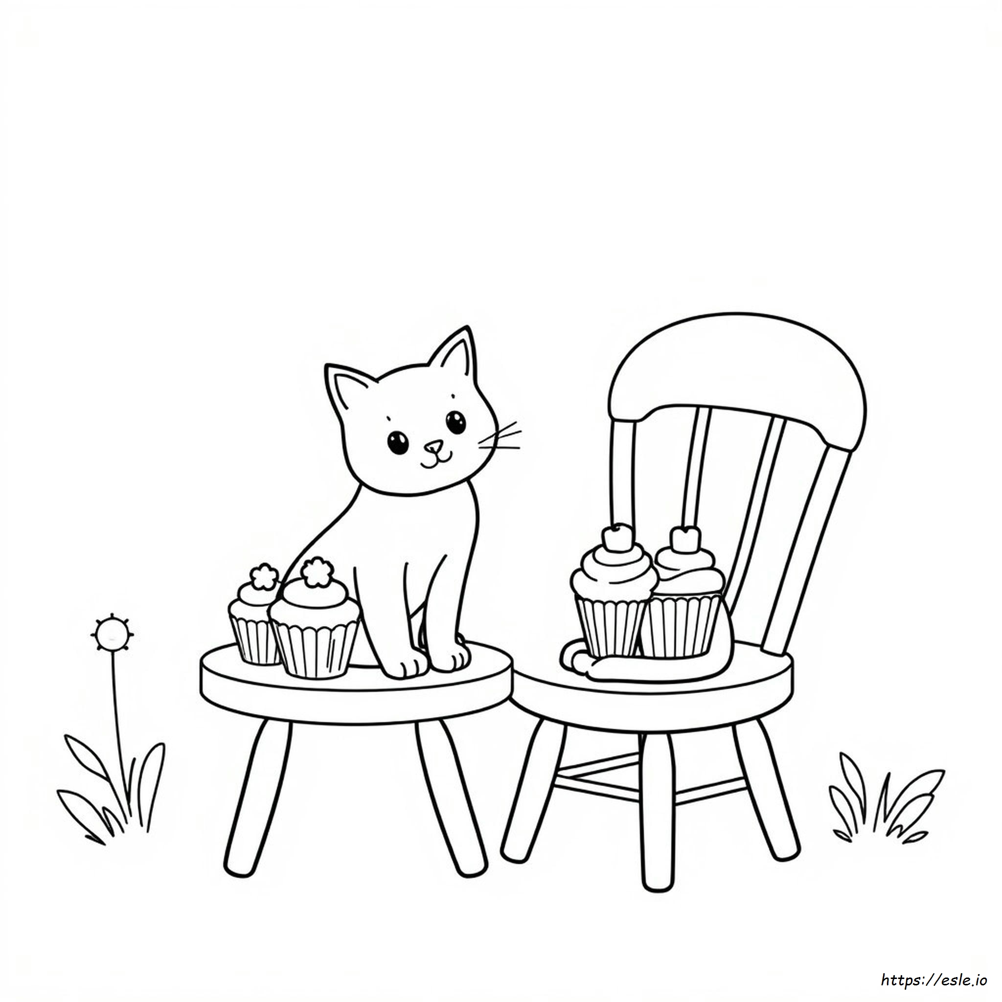Katzen Cupcake Ausmalbilder