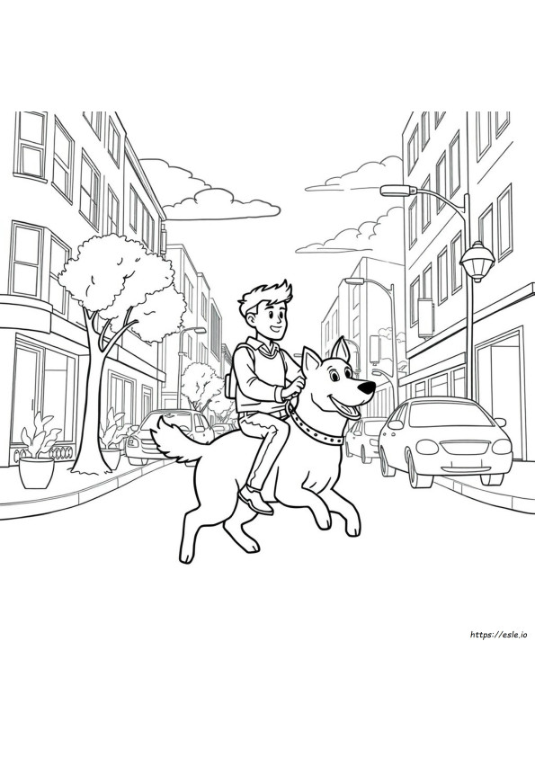 Gambar Mewarnai Dog Man