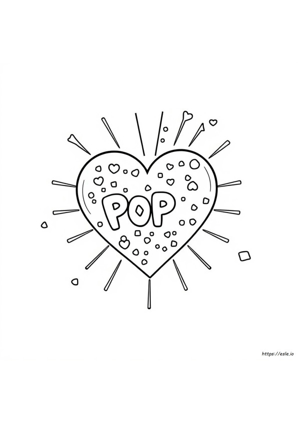 Heart Pop It Coloring Page