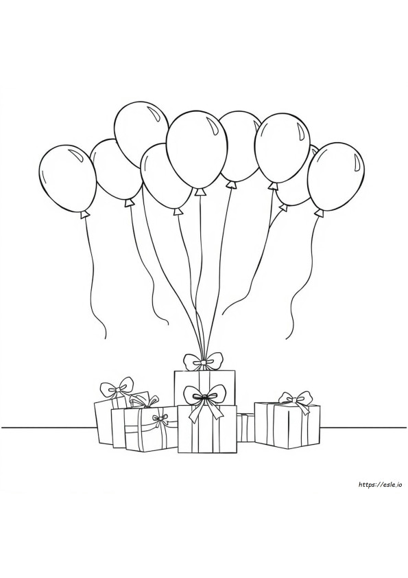 Coloring Pages Of Birthday Balloons