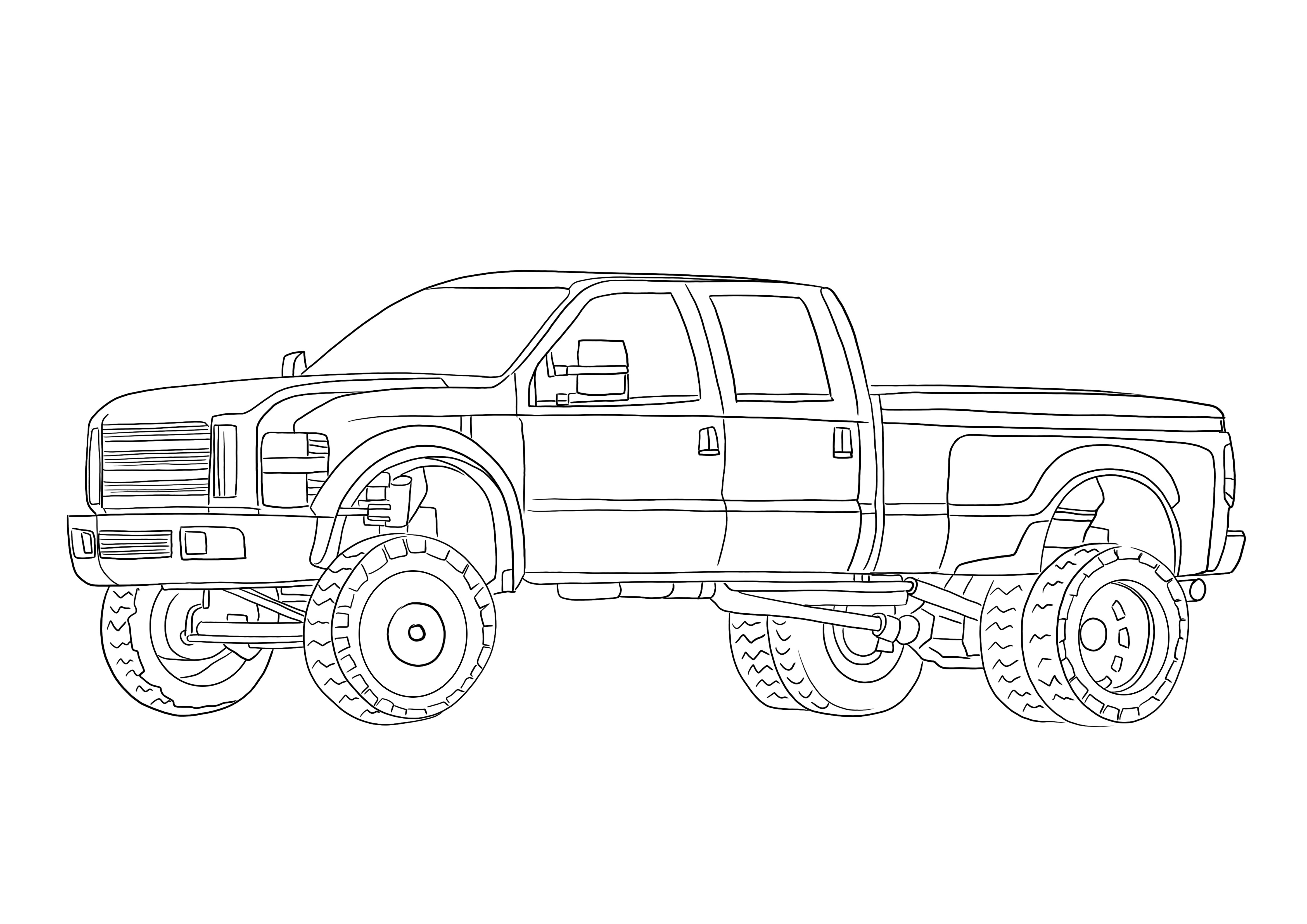 Free coloring of 2012 Ford F350 Dually Lifted to print or save for later for free