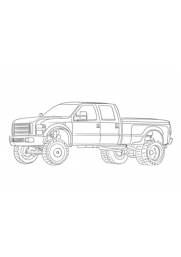 Free coloring of 2012 Ford F350 Dually Lifted to print or save for later for free