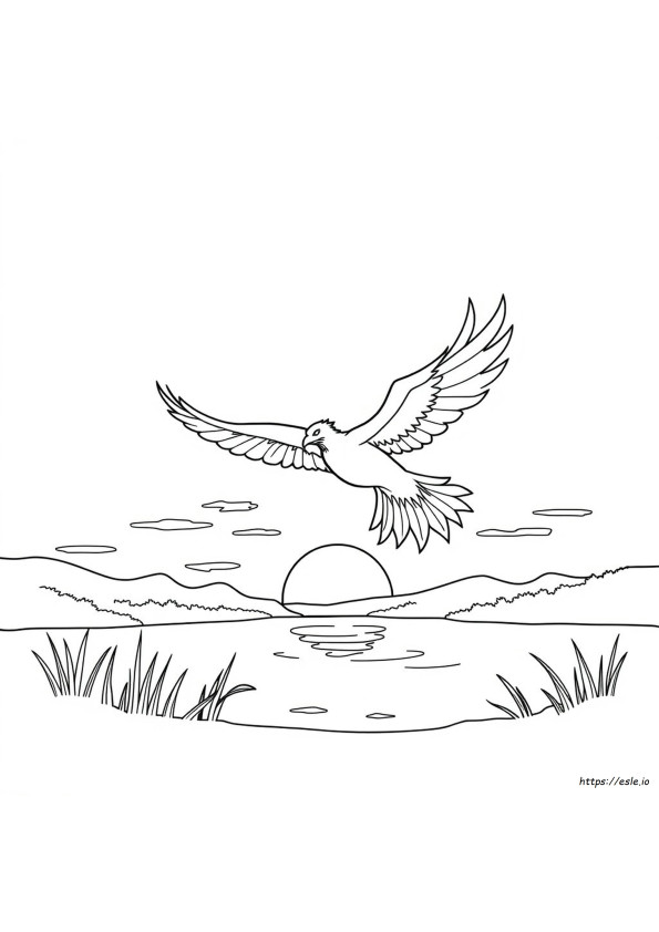 Simple Phoenix Coloring Page