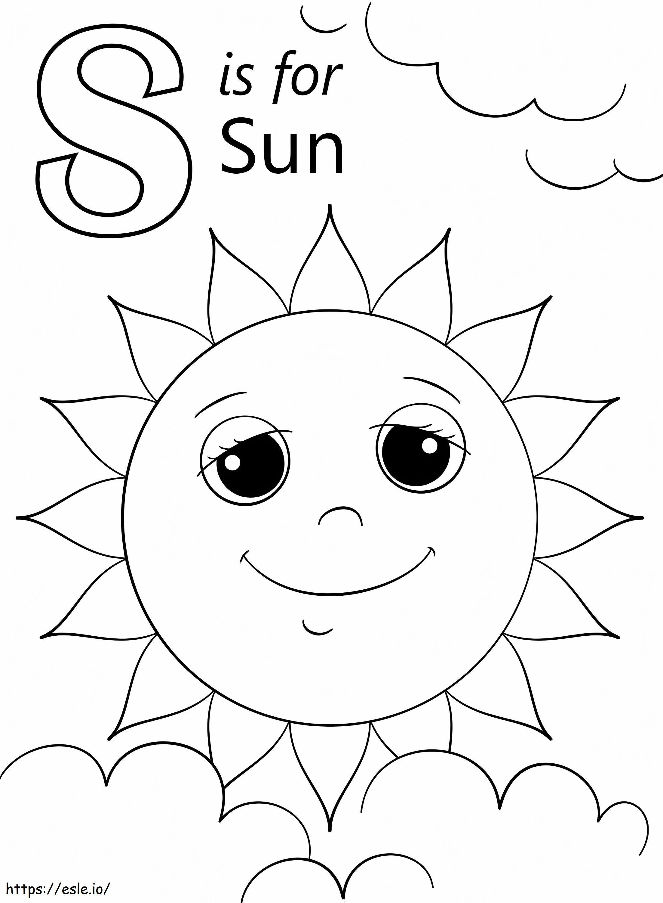 Sun Letter S coloring page