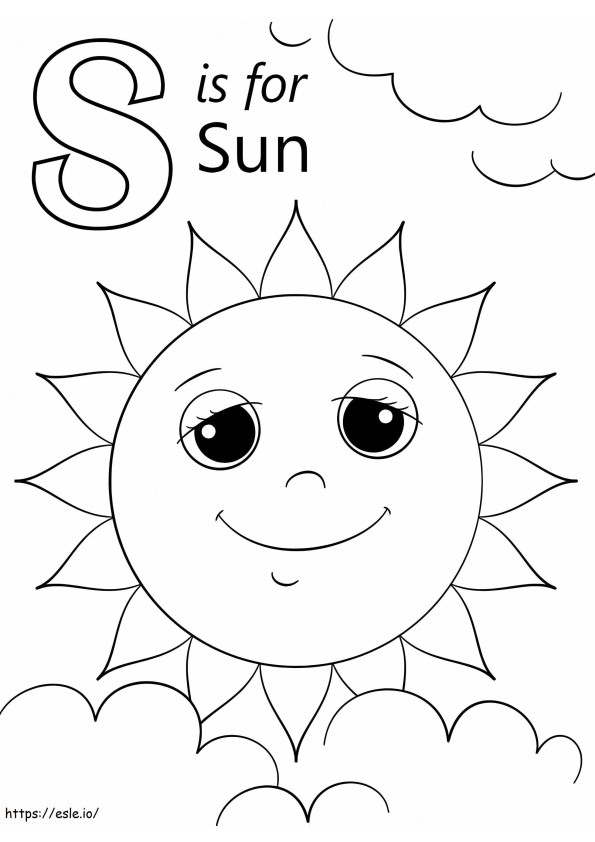 Sun Letter S coloring page