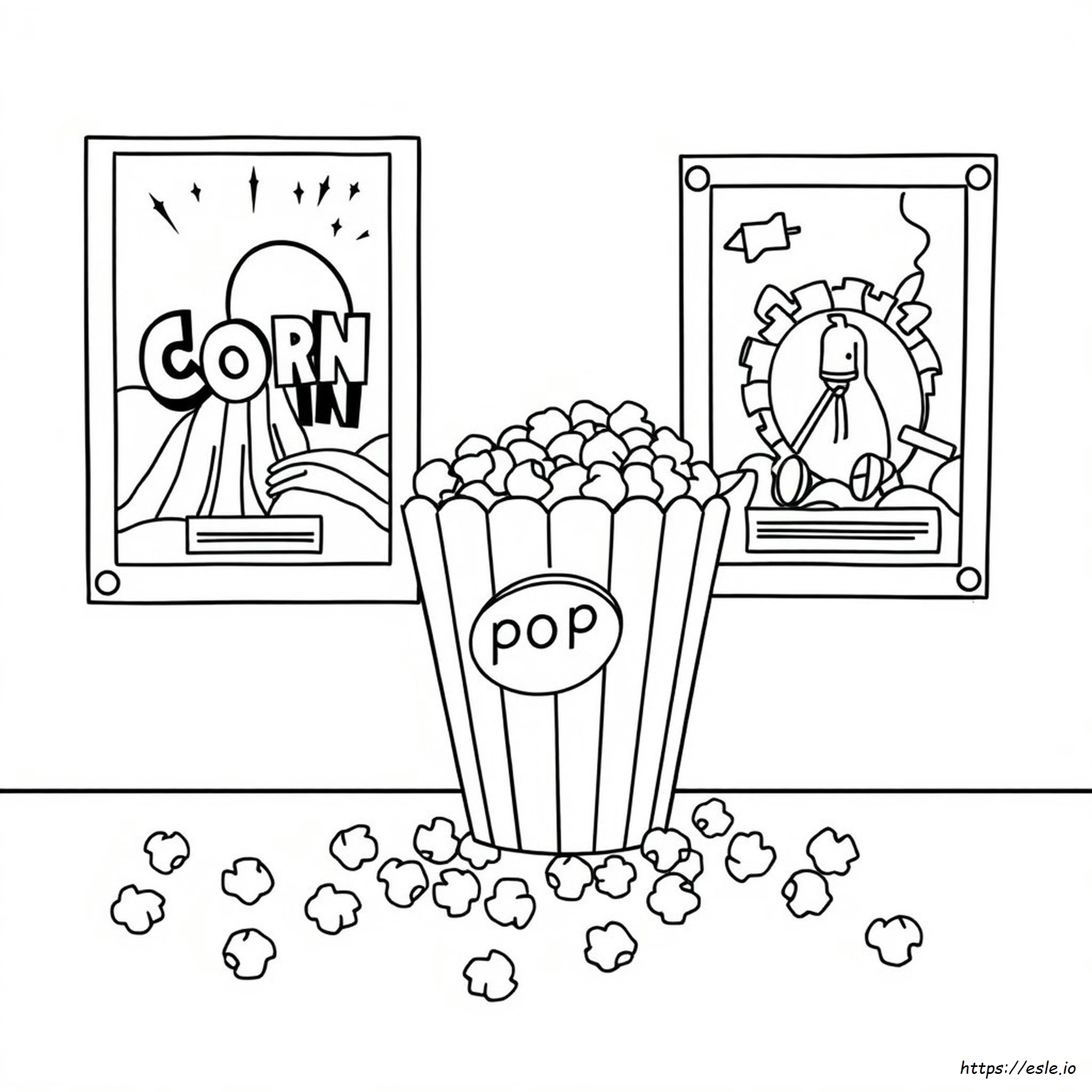 Printable Popcorn Box Coloring Page