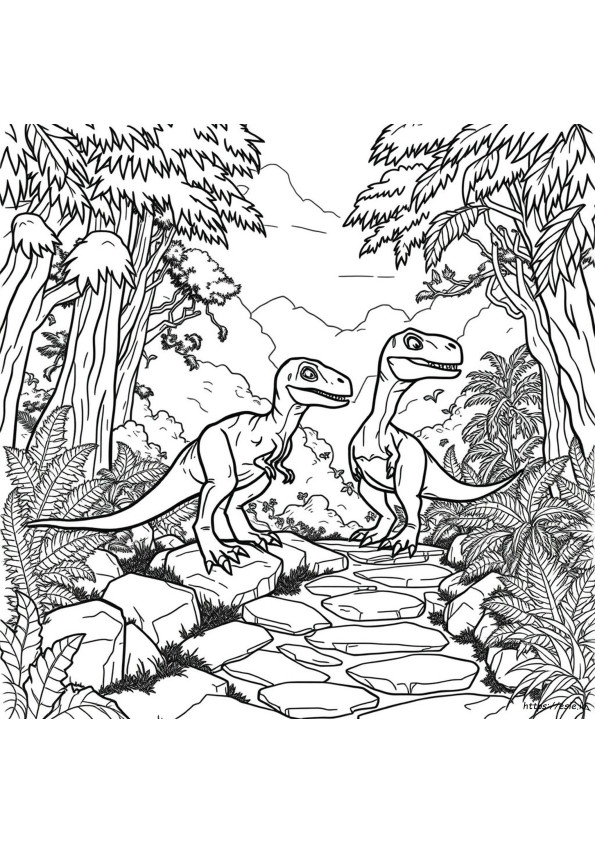 Pagini De Colorat Raptor Jurassic World