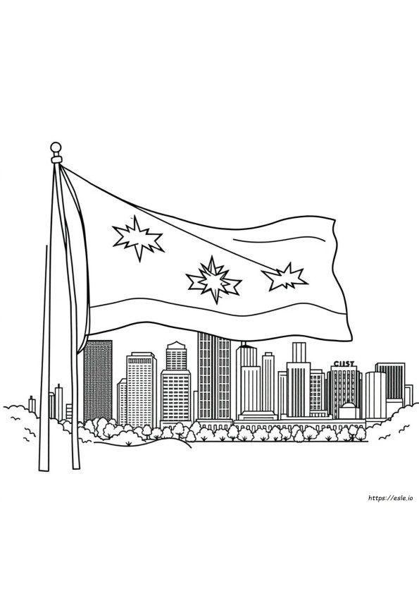 Chicago Flag Coloring Page