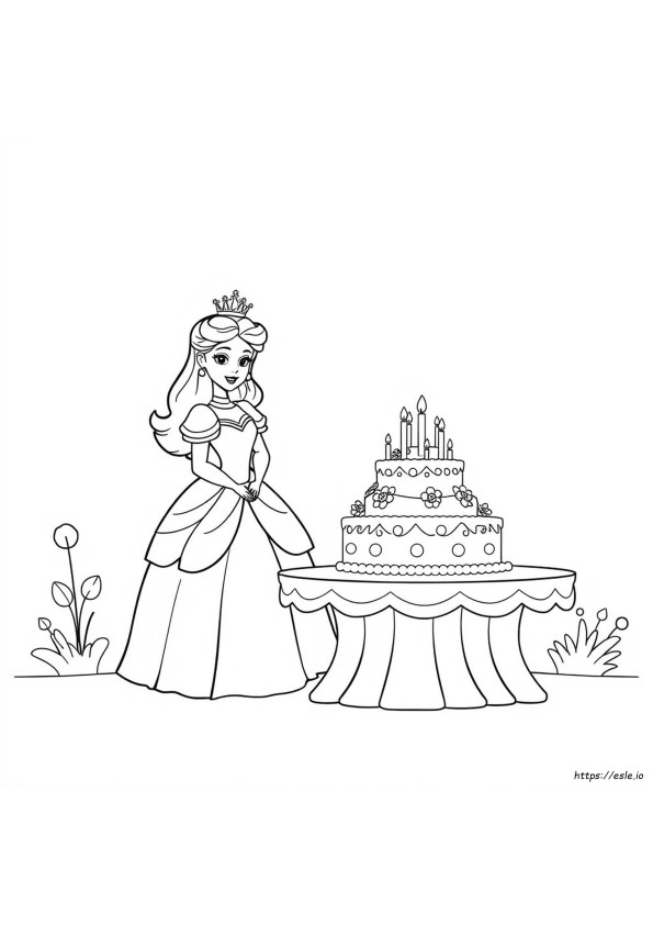 Prinsessakakku Värityskuvat