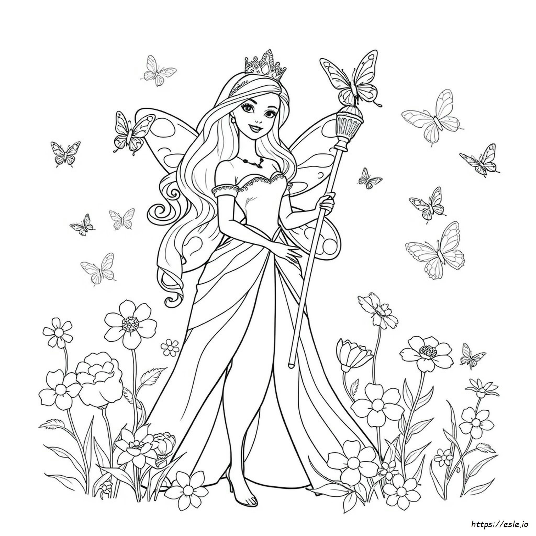 Barbie Fairy Coloring Page