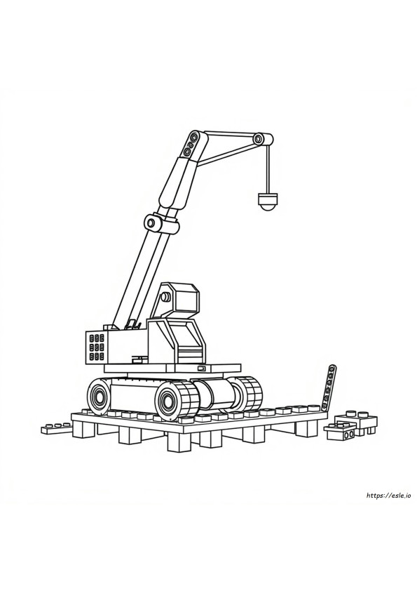 Lego Crane Coloring Page